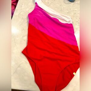 Summersalt block, sz 14, few dots on white. No butt fuzzies or crotch wear.